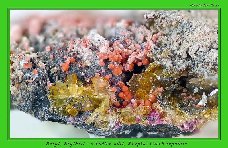 Mineral photo of Erythrite from locality Krupka, Czech Republic