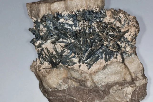 Mineral photo of Stibnite from locality Kremnica, Slovakia