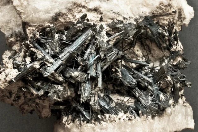 Mineral photo of Stibnite from locality Kremnica, Slovakia