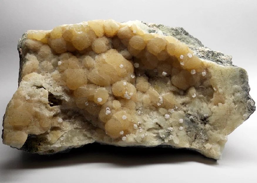 Mineral photo of Apophyllite, Prehnite from locality Markovice, Czech Republic