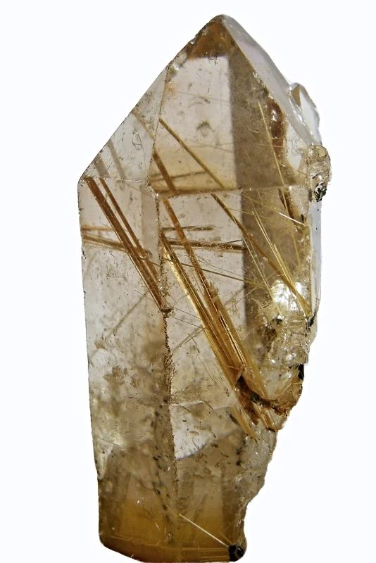 Quartz (var. smoky), Rutile (var. sagenite)