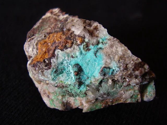 Mineral photo of Chrysocolla, Copper from locality Borovec, Czech Republic