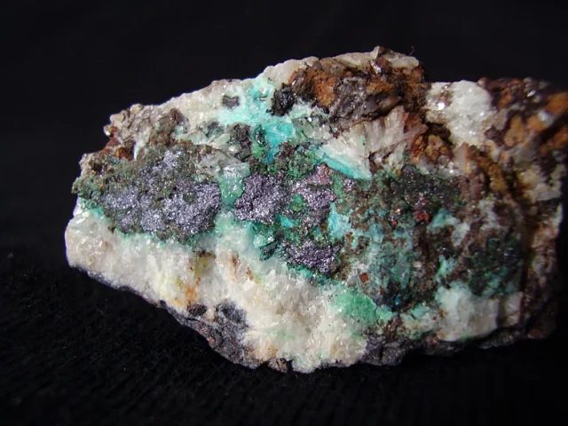 Mineral photo of Chrysocolla, Cuprite from locality Borovec, Czech Republic