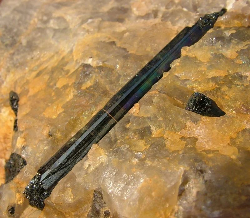 Mineral photo of Schorl from locality Strážek, Czech Republic