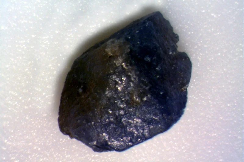 Mineral photo of Corundum (var. sapphire) from locality Otava-Kestřany, Czech Republic