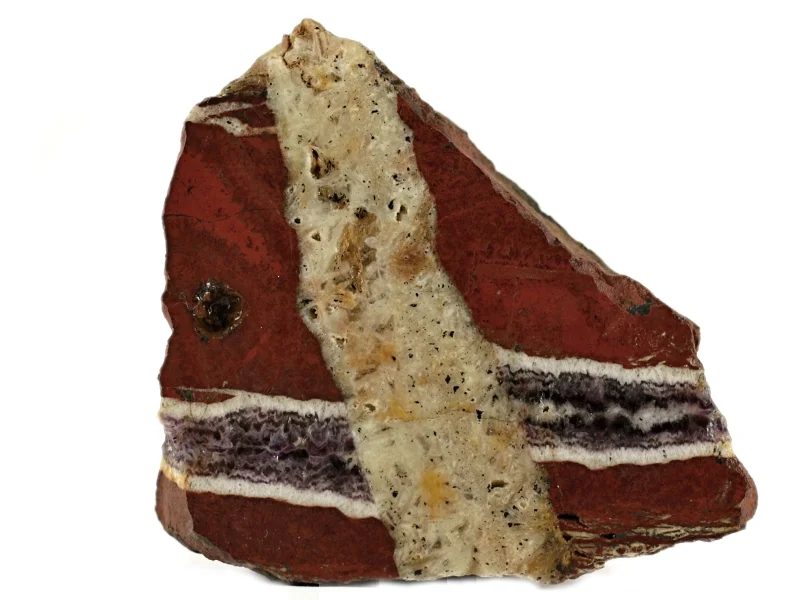 Quartz (var. amethyst), Jasper