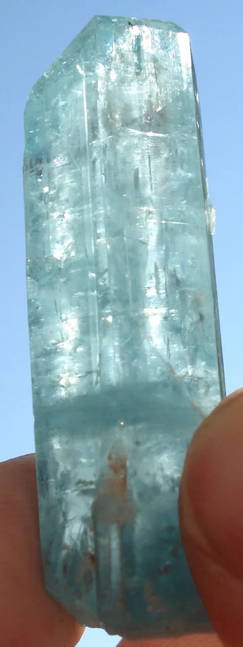 Mineral photo of Beryl (var. aquamarine) from locality Hutag Ull Ord, Mongolia