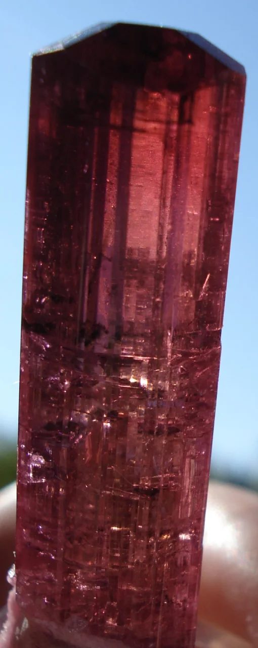 Mineral photo of Elbaite (var. rubellite) from locality Malkhan, Russia