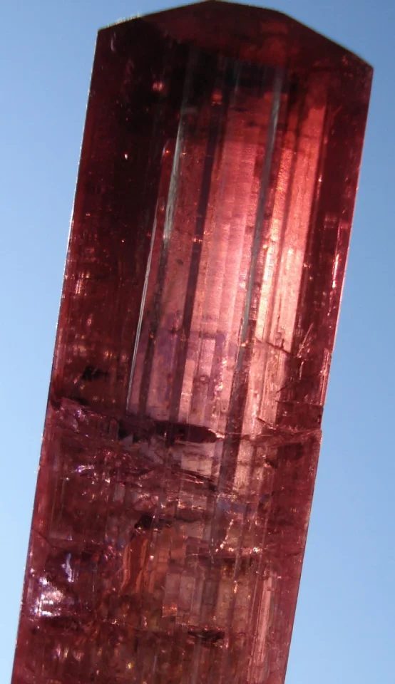Mineral photo of Elbaite (var. rubellite) from locality Malkhan, Russia