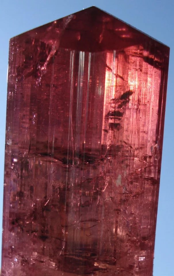 Mineral photo of Elbaite (var. rubellite) from locality Malkhan, Russia