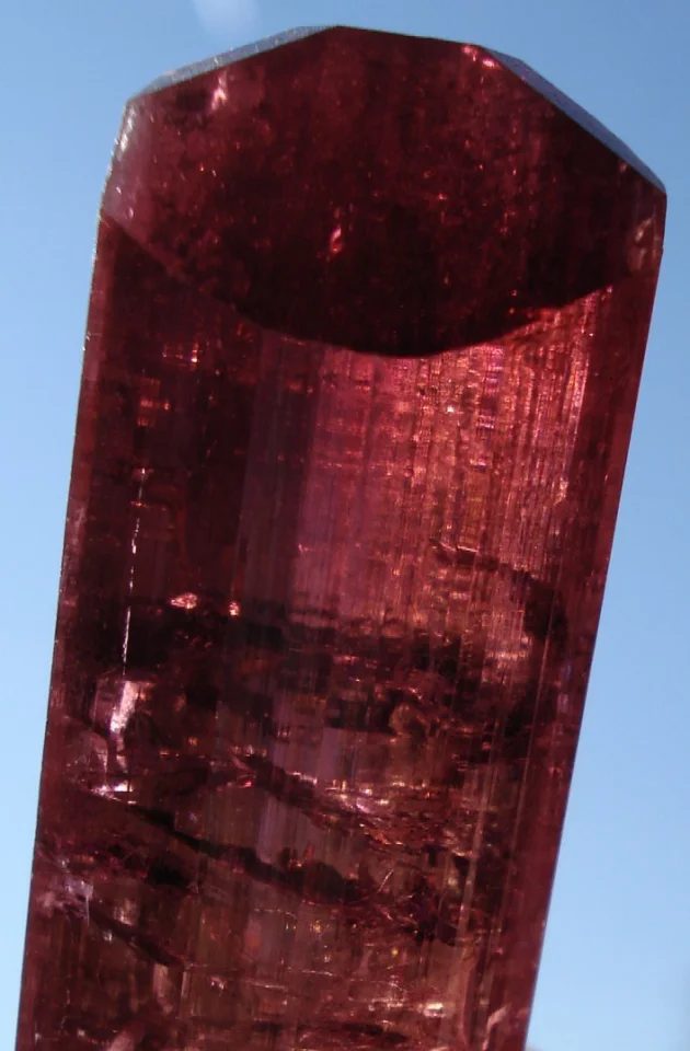 Mineral photo of Elbaite (var. rubellite) from locality Malkhan, Russia