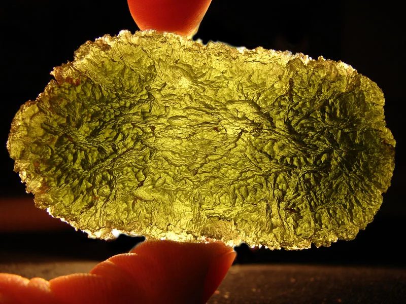 Mineral photo of Moldavite from locality Slavče, Czech Republic