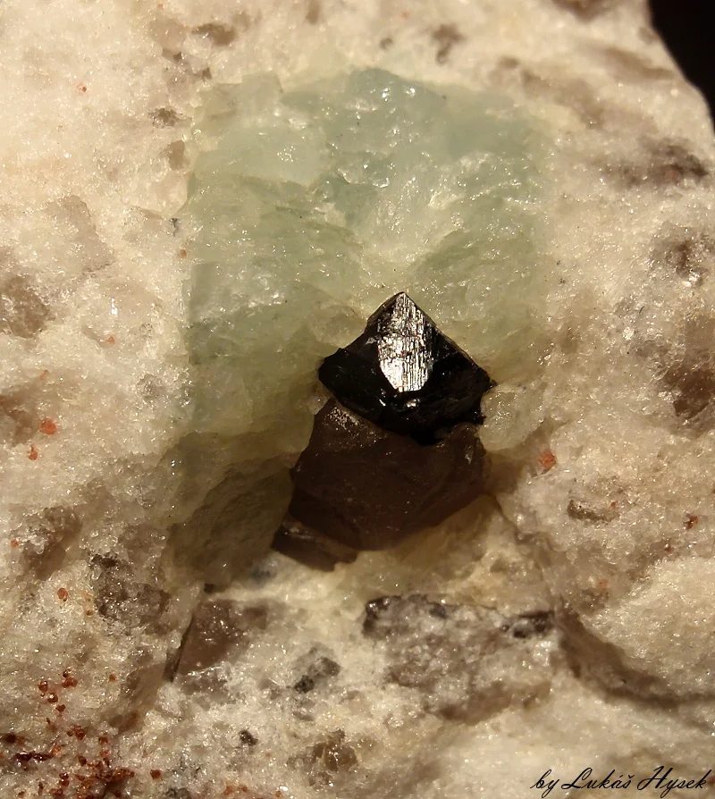 Beryl, Gahnite, Quartz (var. smoky)