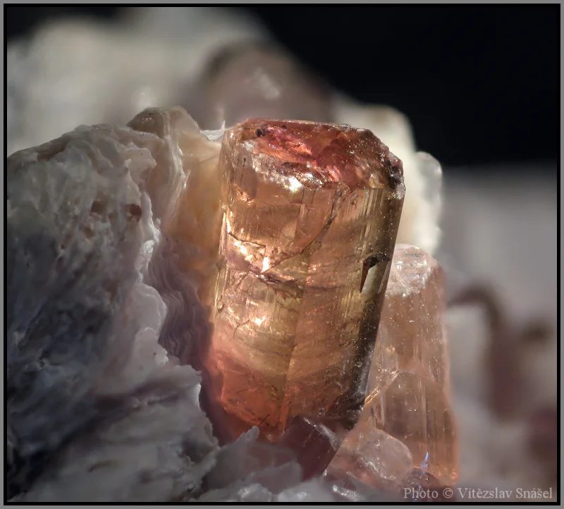 Mineral photo of Elbaite (var. rubellite) from locality Malkhan, Russia