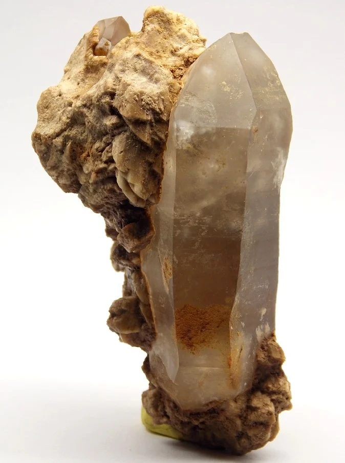 Mineral photo of Albite, Quartz (var. rock crystal) from locality Krupka, Czech Republic