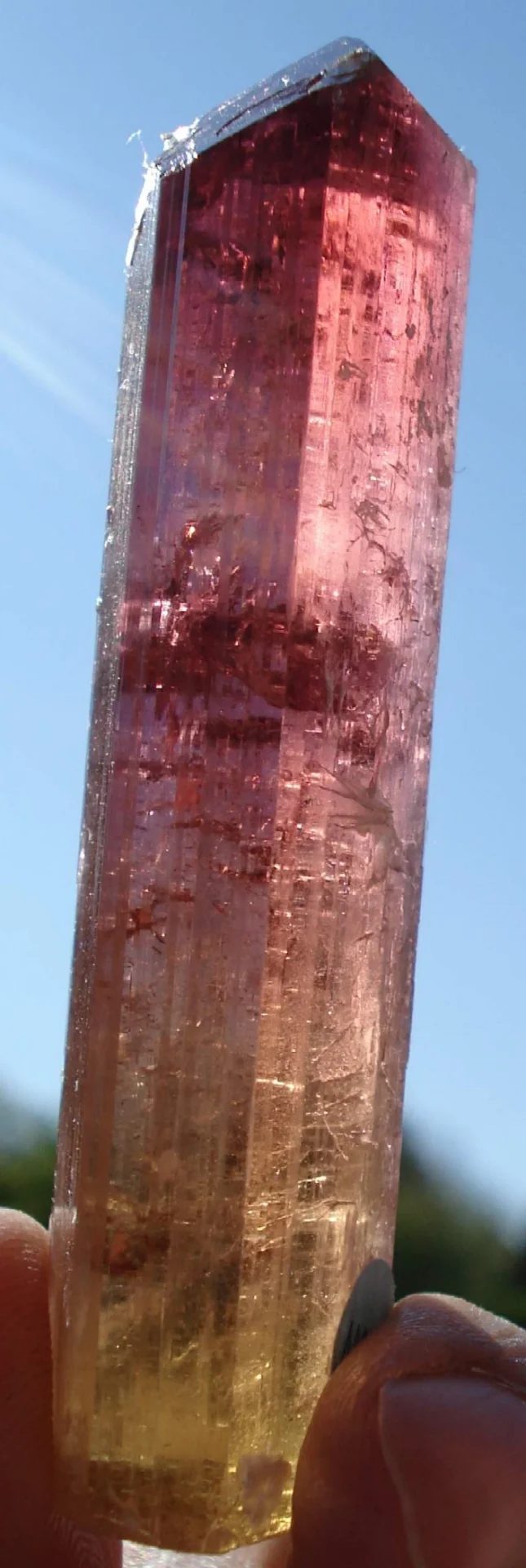 Mineral photo of Elbaite (var. rubellite) from locality Malkhan, Russia