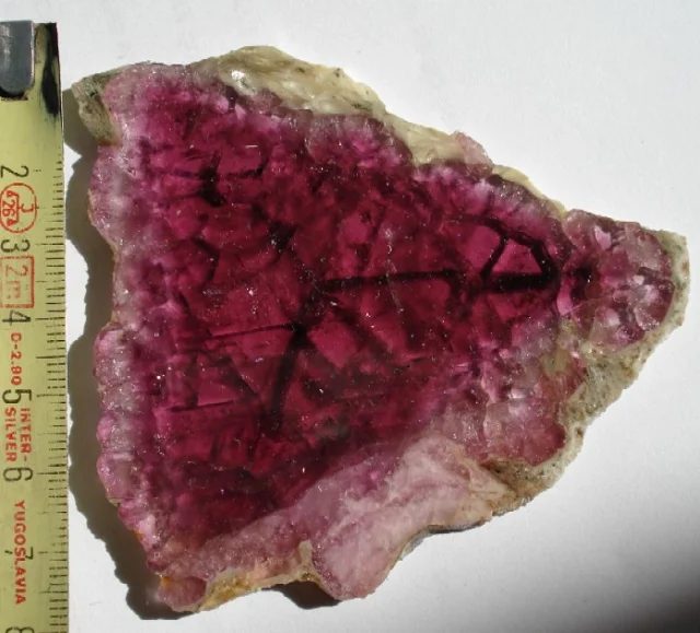Mineral photo of Elbaite (var. rubellite) from locality Malkhan, Russia