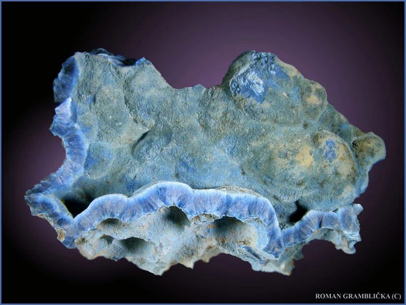 Mineral photo of Shattuckite from locality Kandesei, Kaokoveld Plateau, Kunene Region, Namibia