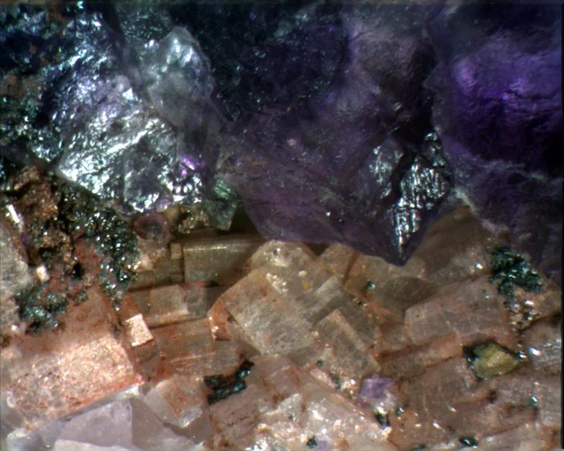 Mineral photo of Apatite, Fluorite from locality Krásno, Czech Republic