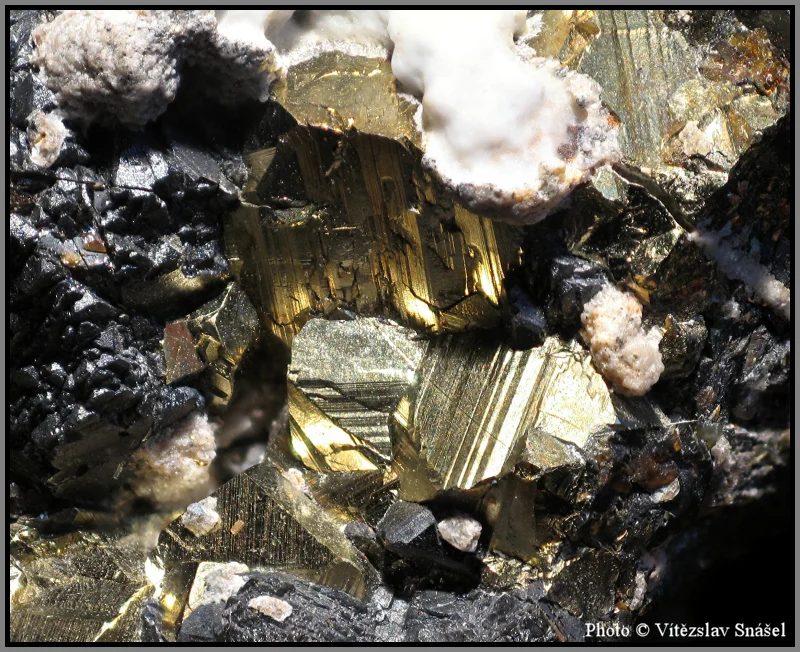 Mineral photo of Galena, Pyrite from locality Banská Štiavnica, Slovakia