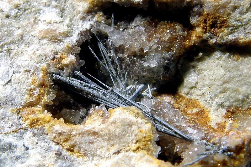 Mineral photo of Bismuthinite from locality Krupka, Czech Republic