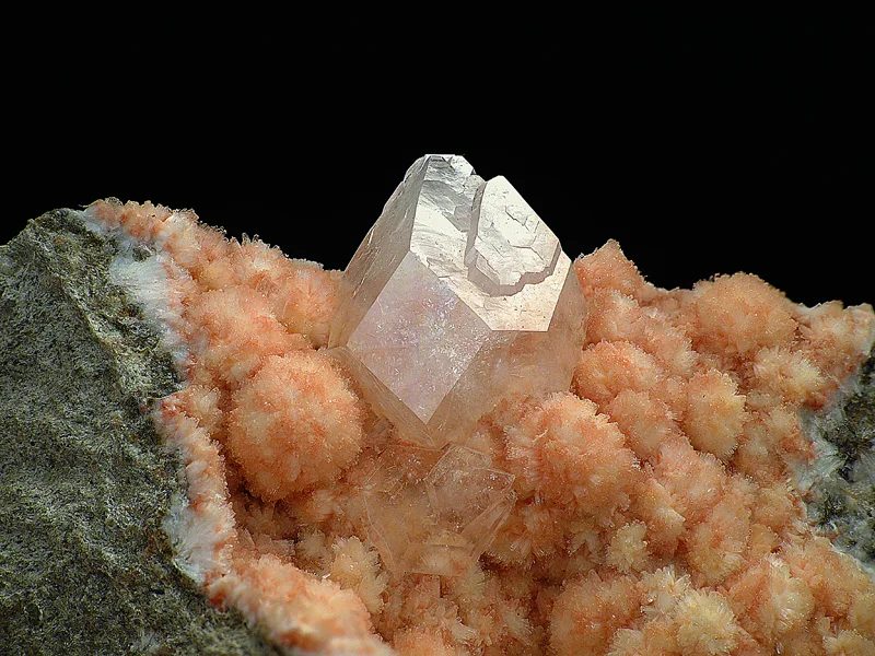 Mineral photo of Fluorapophyllite, Natrolite from locality Mariánská skála, Ustí nad Labem, Czech Republic