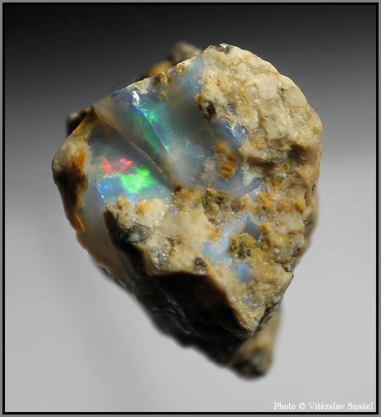 Mineral photo of Opal (var. precious) from locality Dubník, Slovakia