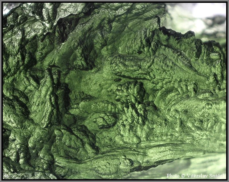 Mineral photo of Moldavite from locality Zatáčka, Czech Republic