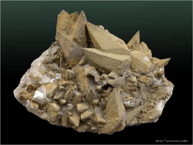 Mineral photo of Calcite, Pyrite from locality Dolní Rožínka, Czech Republic