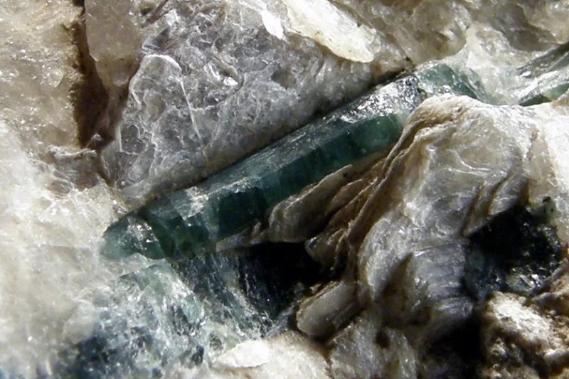 Mineral photo of Elbaite (var. verdelite) from locality Nová Ves, Czech Republic