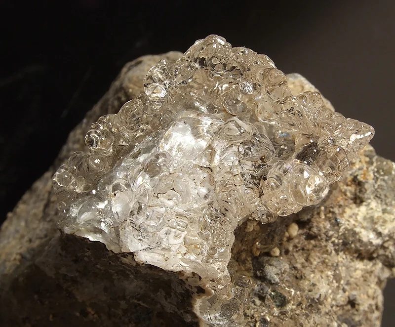 Mineral photo of Opal (var. hyalite) from locality Valeč, Czech Republic