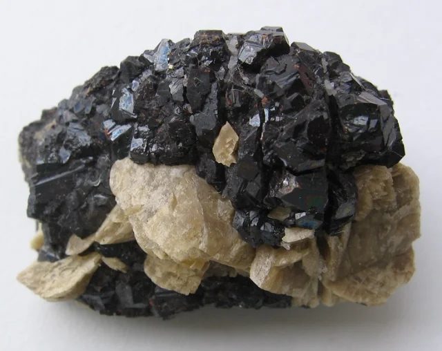 Mineral photo of Siderite, Sphalerite from locality Příbram, Czech Republic