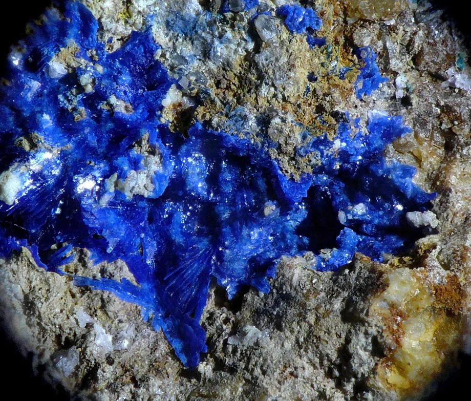 Mineral photo of Linarite from locality Dolní Kramolín, revír Michalovy Hory, Czech Republic