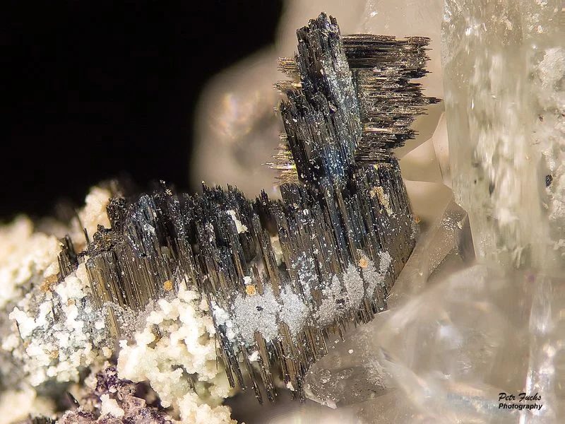 Mineral photo of Bismuthinite, Goyazite from locality Krupka, Czech Republic