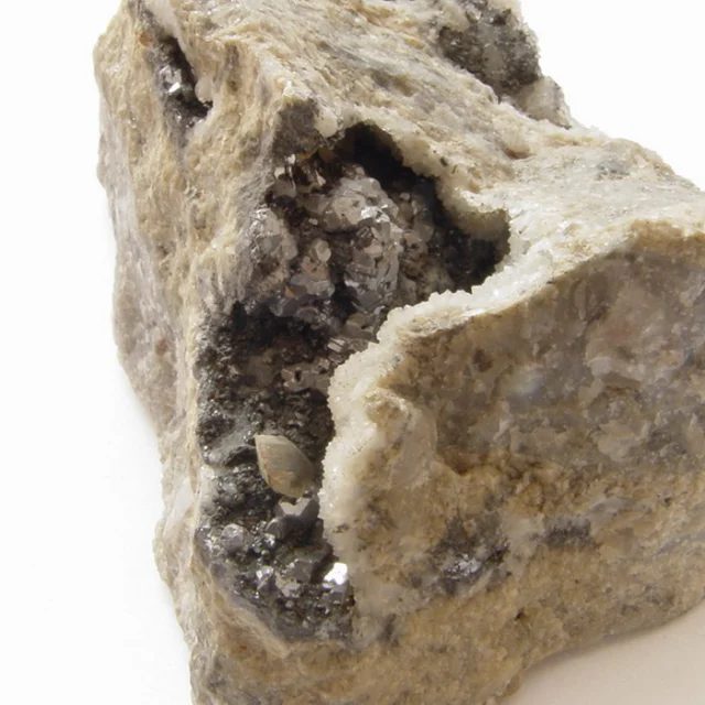 Mineral photo of Calcite, Galena from locality Příbram, Czech Republic