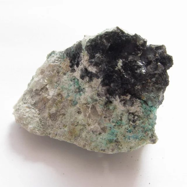 Mineral photo of Brochantite, Tennantite from locality Cínovec, Czech Republic
