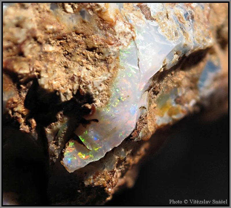Mineral photo of Opal (var. precious) from locality Dubník, Slovakia