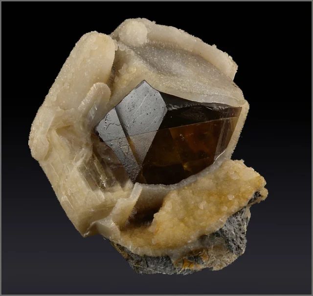 Mineral photo of Calcite, Natrolite from locality Mariánská skála, Ustí nad Labem, Czech Republic