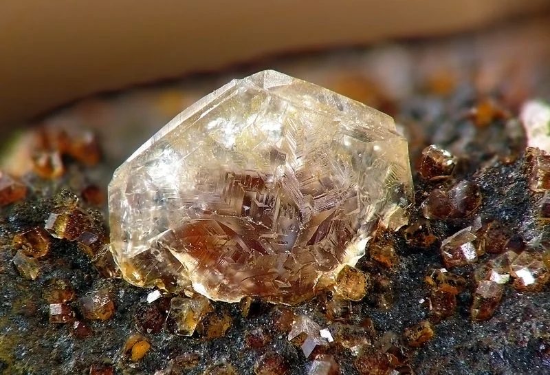 Mineral photo of Chabazite-(Ca) (var. phacolite) from locality Soutěsky, Czech Republic