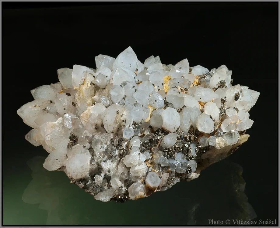 Mineral photo of Pyrite, Quartz from locality Cavnic, Romania