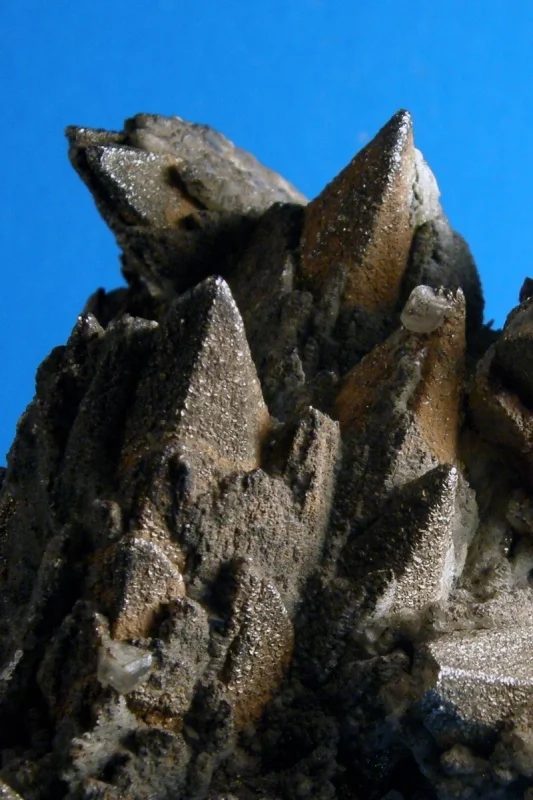 Mineral photo of Calcite, Pyrite from locality Příbram, Czech Republic