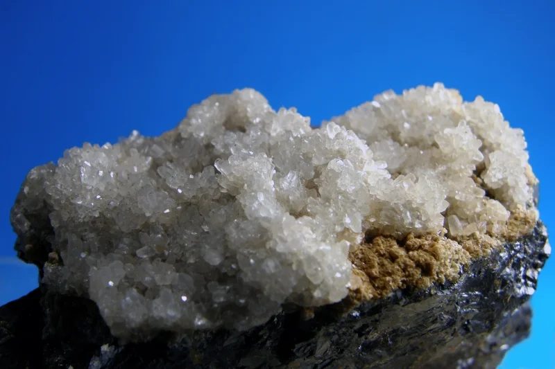 Mineral photo of Calcite, Sphalerite from locality Příbram, Czech Republic