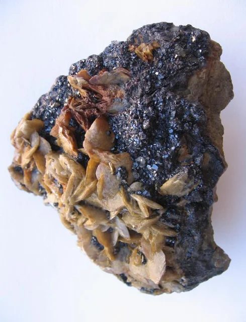 Mineral photo of Siderite, Sphalerite from locality Příbram, Czech Republic