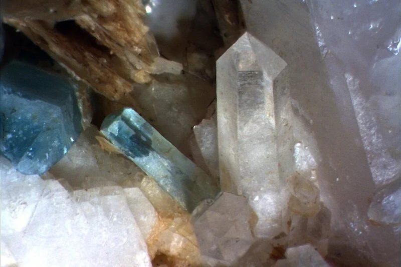 Mineral photo of Apatite, Quartz from locality Písek - Obrázek I., Czech Republic