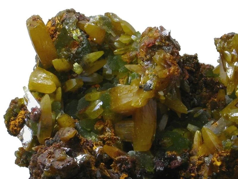 Mineral photo of Mimetite, Wulfenite from locality Ojuela, Mapimí, Durango, Mexico