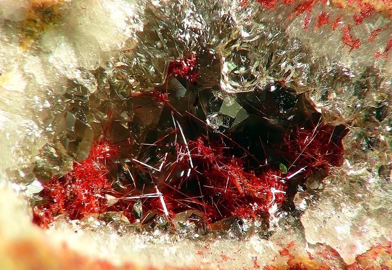 Mineral photo of Cuprite (var. chalcotrichite) from locality Studenec, Czech Republic