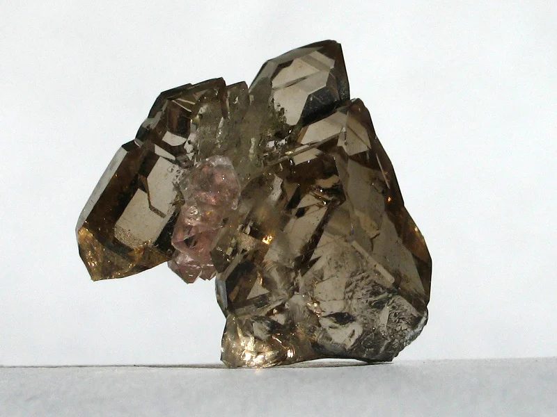 Mineral photo of Fluorite, Quartz (var. smoky) from locality Mt. Blanc Massif, France