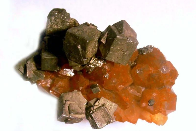 Mineral photo of Pyrite, Quartz from locality Předbořice, Czech Republic