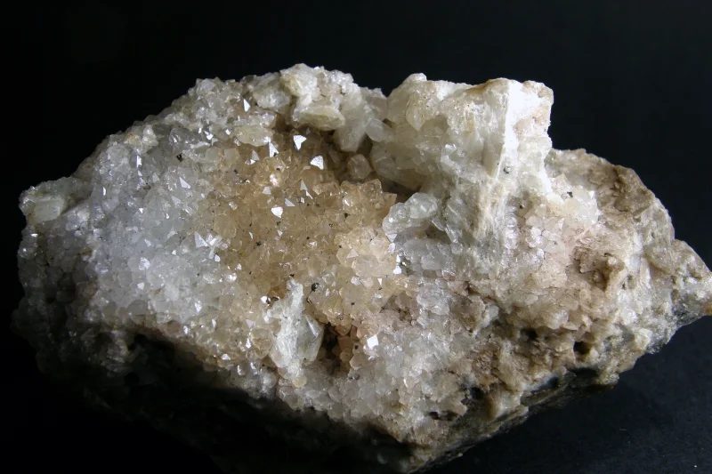 Mineral photo of Calcite, Quartz from locality Předbořice, Czech Republic
