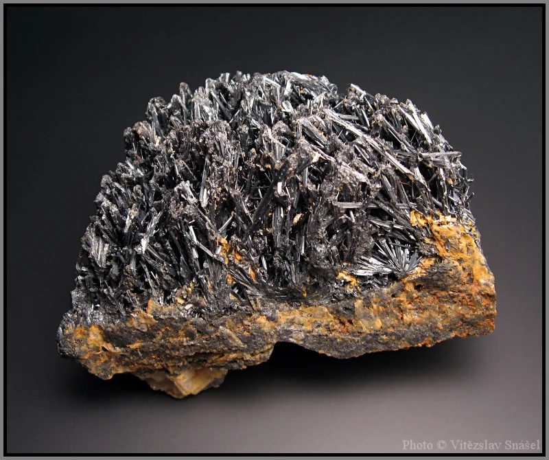 Mineral photo of Stibnite from locality Cavnic, Romania